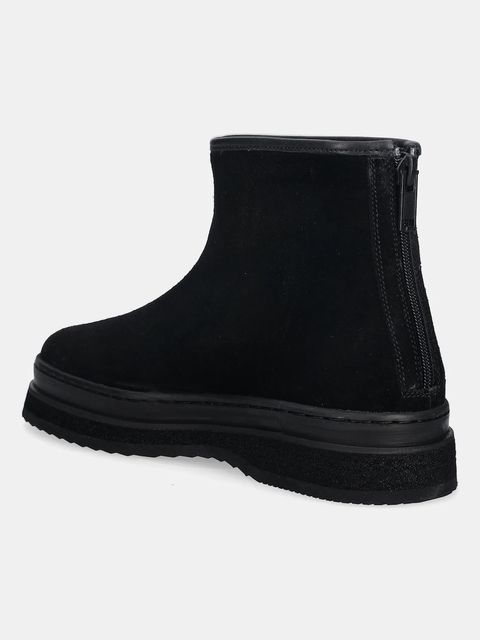 Gant botki zamszowe Sistown damskie kolor czarny na platformie lekko ocieplone 31543103