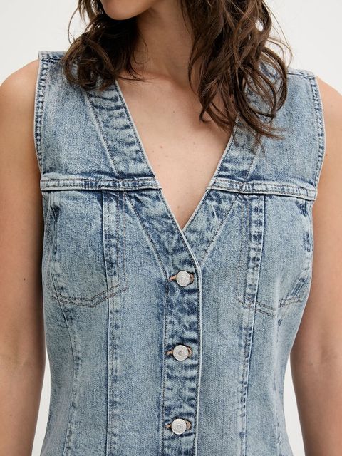 Tommy Jeans sukienka jeansowa kolor niebieski mini dopasowana DW0DW20520