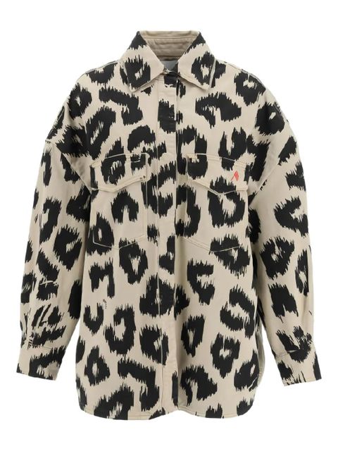 The Attico leopard-print denim jacket - Neutrals - zdjęcie produktu nr 1