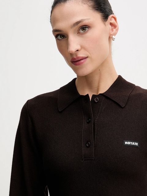 Rotate sukienka kolor brązowy mini rozkloszowana 1154881667