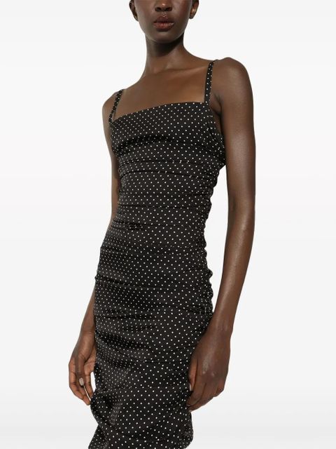 Dolce & Gabbana polka dot-print midi dress - Black