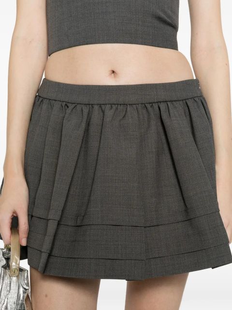 SHUSHU/TONG ruffle-detail pleated mini skirt - Grey