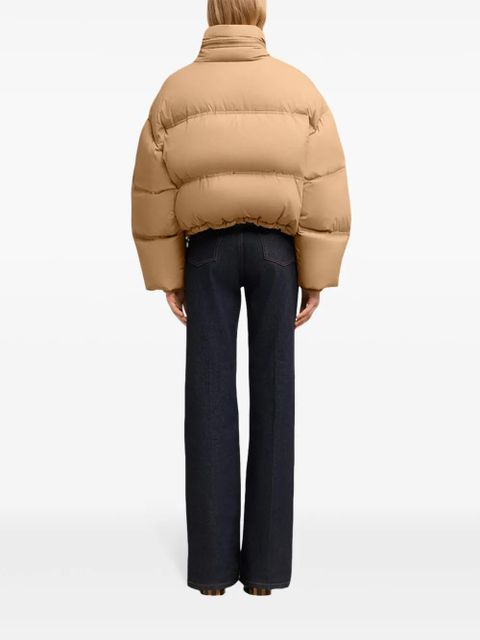 AMI Paris logo-print puffed jacket - Neutrals