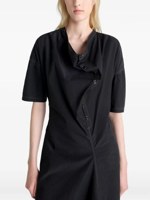 LEMAIRE asymmetric mini shirt dress - Black