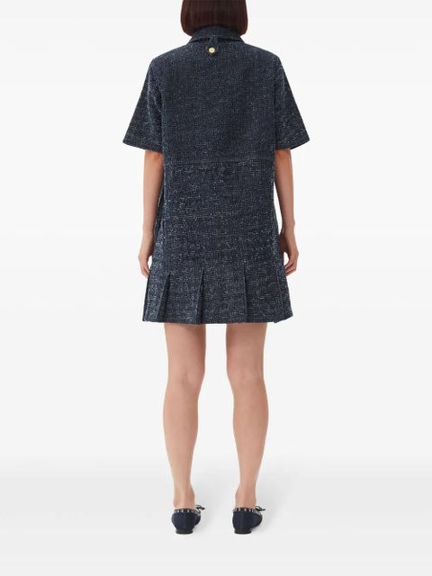 GANNI short-sleeve denim mini dress - Black