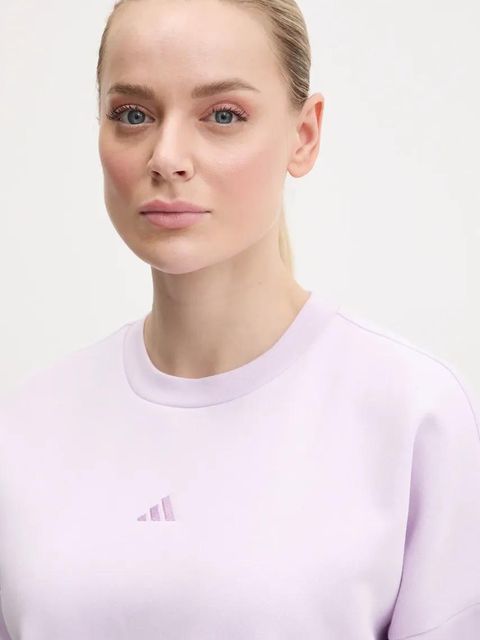 adidas bluza Essentials damska kolor fioletowy z aplikacją JI6068 - zdjęcie produktu nr 2