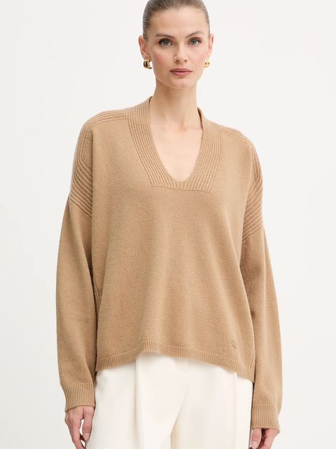 Liu Jo sweter wełniany damski kolor beżowy MF5060 MS009 - zdjęcie produktu nr 1