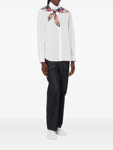 Moschino floral-pattern scarf-embellished shirt - White - zdjęcie produktu nr 2