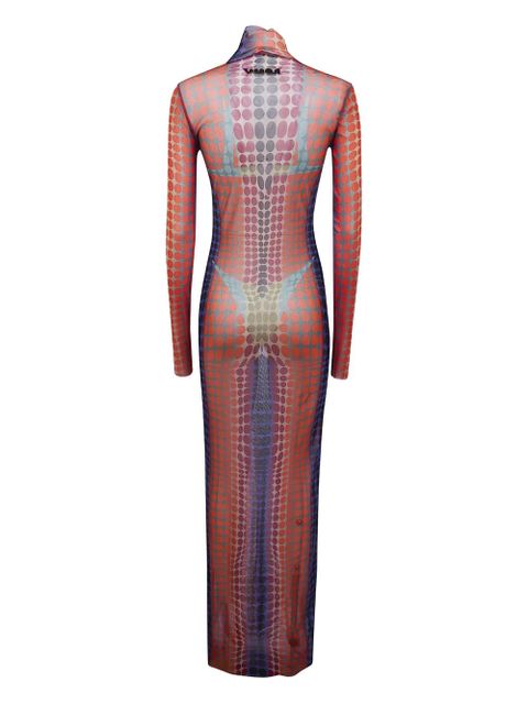 Jean Paul Gaultier turtleneck polka-dot maxi dress - Orange - zdjęcie produktu nr 2