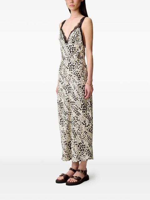 Claudie Pierlot lace-trim midi dress - Neutrals