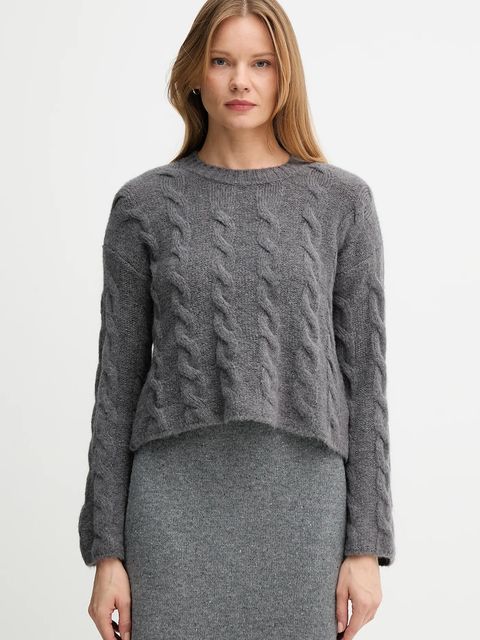 Sisley sweter z domieszką wełny damski kolor szary - zdjęcie produktu nr 1