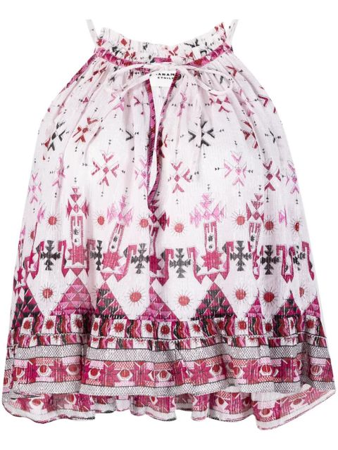 MARANT ÉTOILE Fabino graphic-print top - White - zdjęcie produktu nr 1