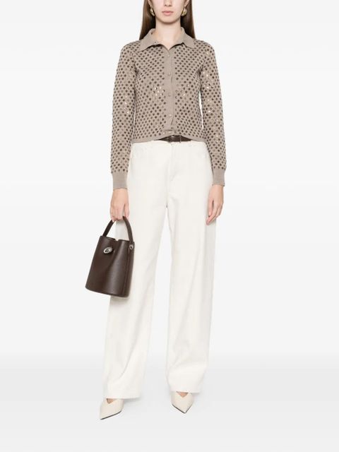 Max Mara embellished collared cardigan - Brown - zdjęcie produktu nr 2