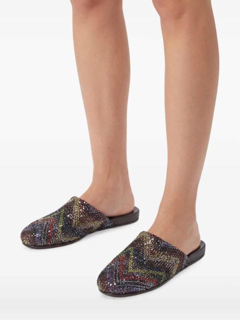 Missoni sequined flat mules - Black
