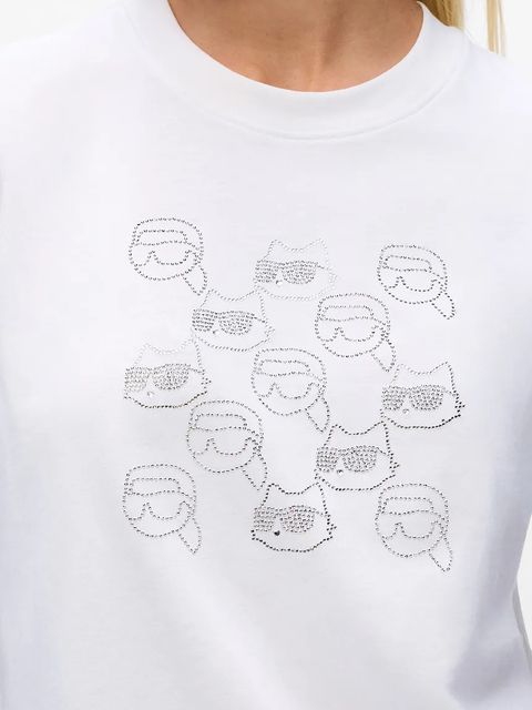 Karl Lagerfeld t-shirt bawełniany IKON damski kolor biały A4W17098