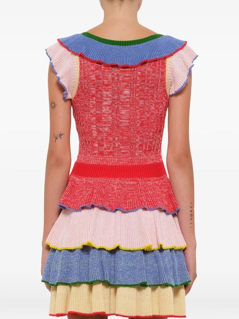 Alexander McQueen knitted tiered mini dress - Multicolour