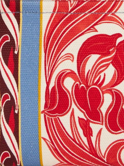 ETRO abstract-print canvas clutch bag - Blue