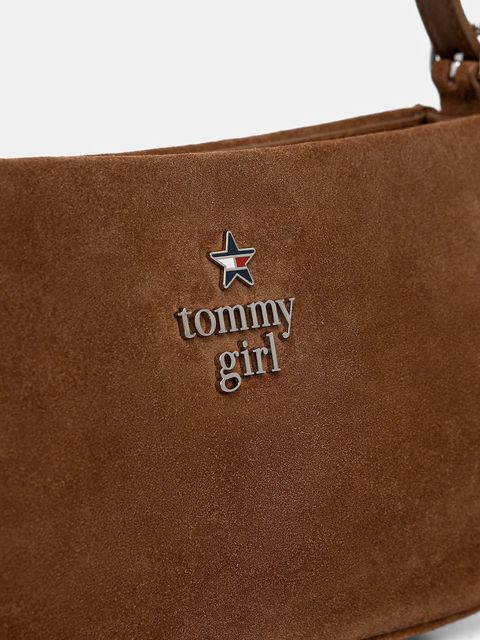Tommy Jeans torebka skórzana kolor brązowy AW0AW18309