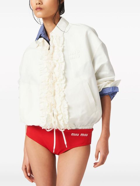 Miu Miu logo-print bikini bottoms - Red