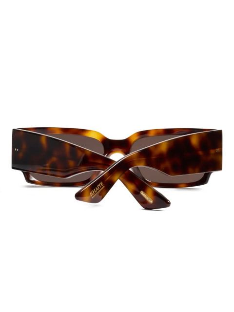 KHAITE rectangle leopard sunglasses - Brown