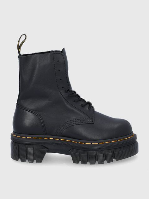 Dr. Martens Workery Audrick 8-Eye Boot damskie kolor czarny na płaskim obcasie DM27149001