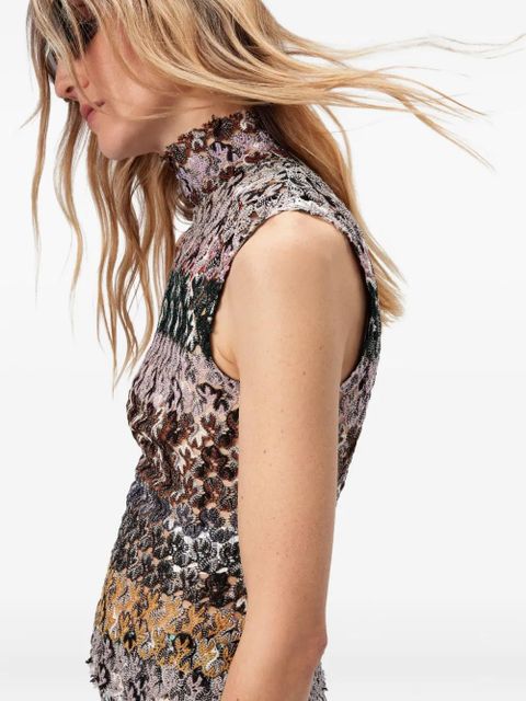 Missoni high-neck floral-pattern top - Neutrals