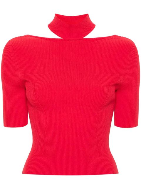 Cult Gaia Brianna ribbed knitted top - Red - zdjęcie produktu nr 1