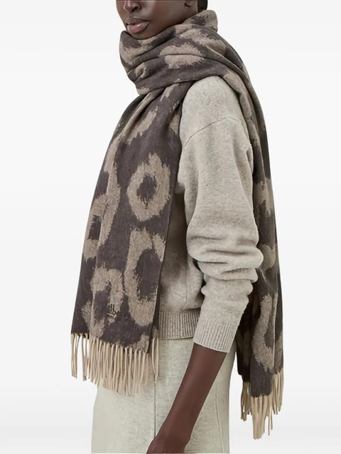 Mulberry leopard-print fringed scarf - Brown - zdjęcie produktu nr 2