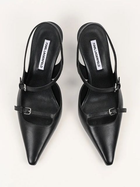 Karl Lagerfeld szpilki skórzane KARMEL kolor czarny KL33623