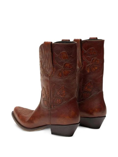 Golden Goose floral wish star low boots - Brown