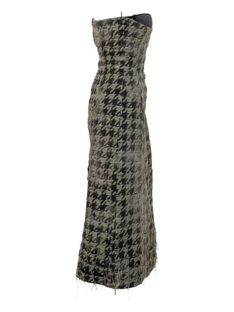 Diesel houndstooth frayed dress - Black