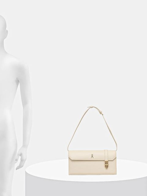 Patrizia Pepe torebka skórzana kolor beżowy 8B0327 L061