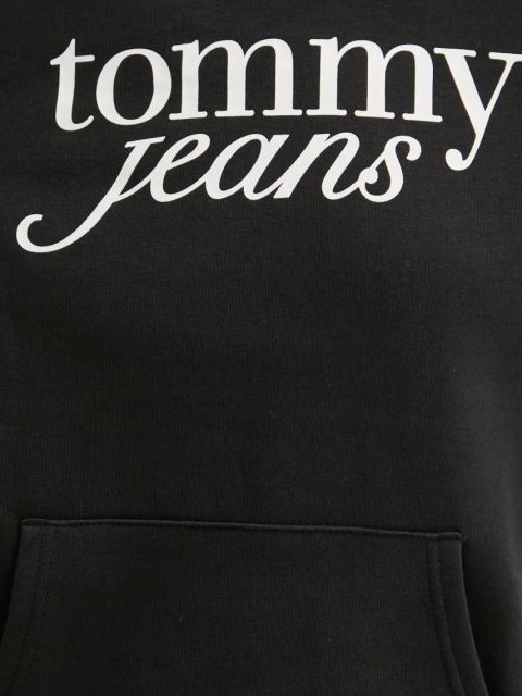 Tommy Jeans bluza damska kolor czarny z kapturem z nadrukiem DW0DW20170
