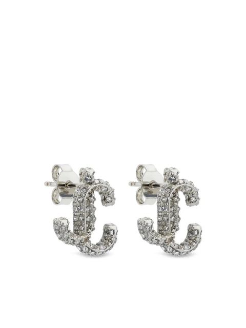 Jimmy Choo JC crystal-embellished stud earrings - Silver
