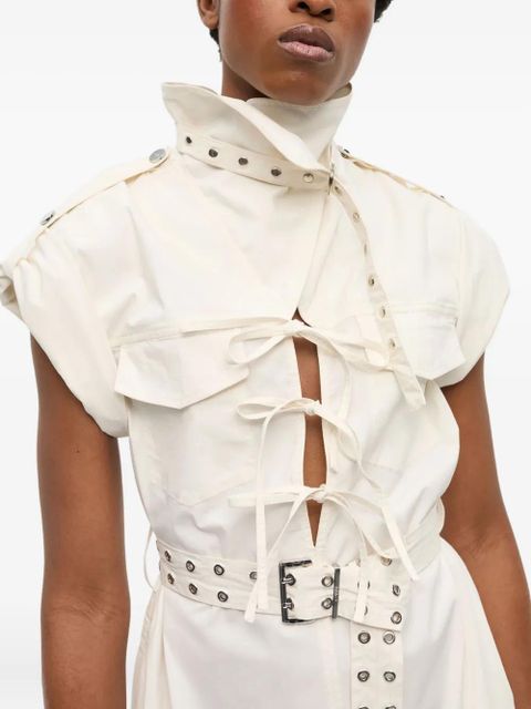 GANNI belted dress - White