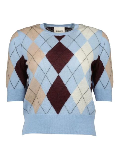 KHAITE Anders argyle sweater - Blue - zdjęcie produktu nr 1