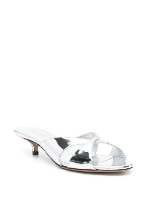Paris Texas 40mm leather mules - Silver