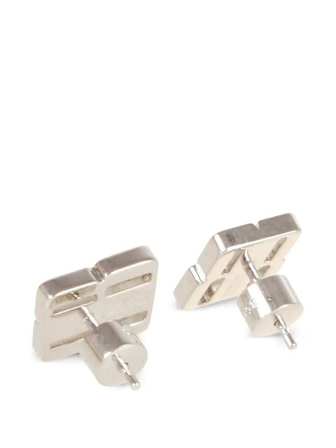 Balenciaga rhinestone logo earrings - Silver - zdjęcie produktu nr 2