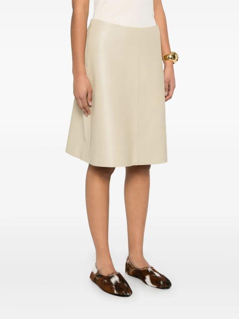 TOTEME leather mini skirt - Neutrals - zdjęcie produktu nr 2