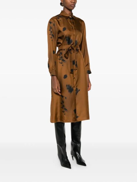 Max Mara floral-print silk dress - Brown