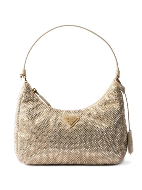 Prada Re-Edition crystal-embellished shoulder bag - Neutrals - zdjęcie produktu nr 1
