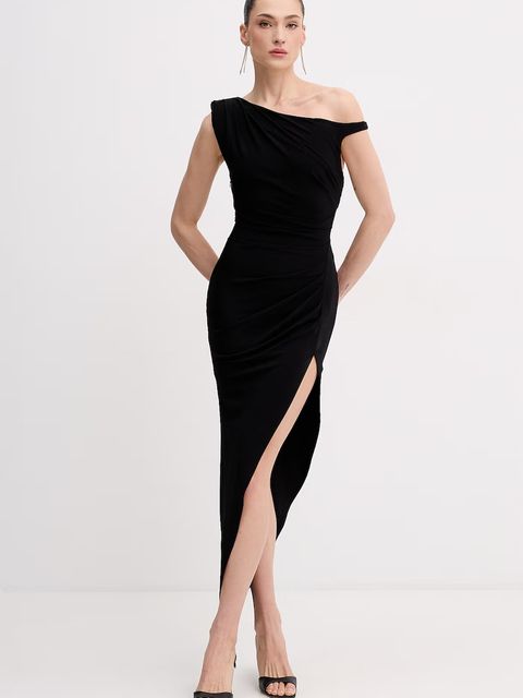 Elisabetta Franchi sukienka asymetryczna z wiskozy - zdjęcie produktu nr 1