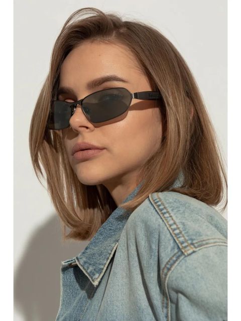 Balenciaga Eyewear logo-engraved rectangle-frame sunglasses - Silver - zdjęcie produktu nr 2