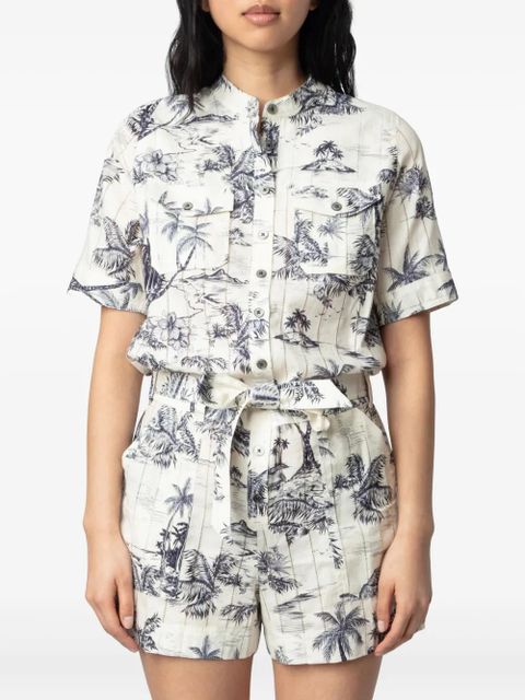 Zadig&Voltaire Tropical Island-print playsuit - White