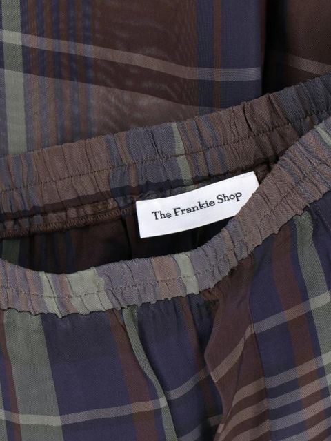 The Frankie Shop Baxter sheer tartan track pants - Blue