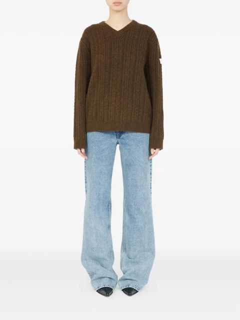 MM6 Maison Margiela v-neck ribbed sweater - Brown