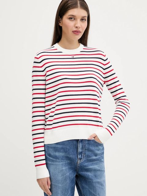 Tommy Jeans sweter bawełniany kolor bordowy lekki DW0DW20159 - zdjęcie produktu nr 1