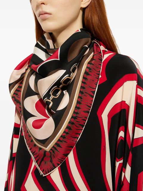 PUCCI istrice-print silk scarf - Red