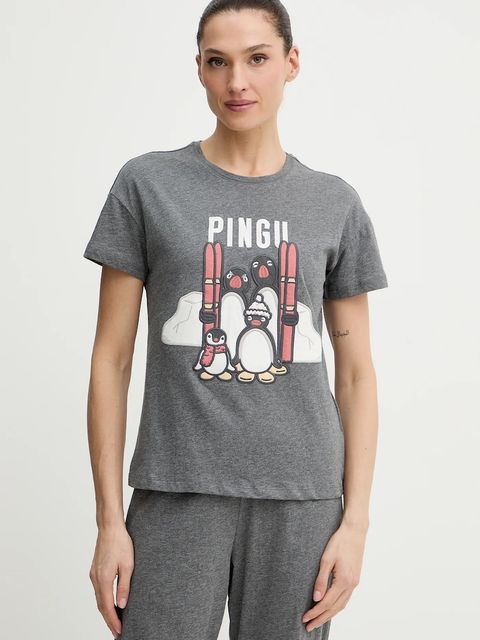 women'secret piżama bawełniana damska kolor szary bawełniana 3132246