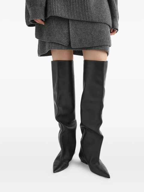 Jil Sander leather knee-high boots - Black